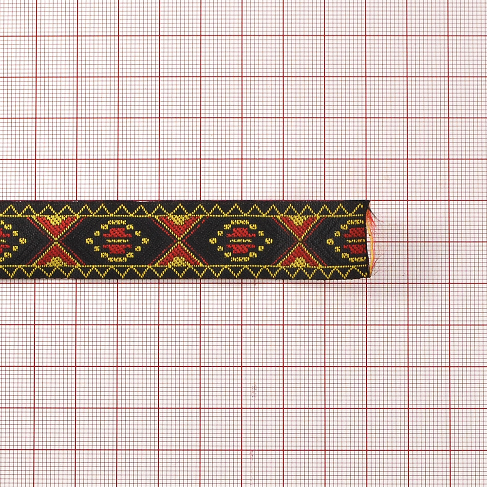 Тесьма декор. орнамент ромб 1,9см, м. Тесьма