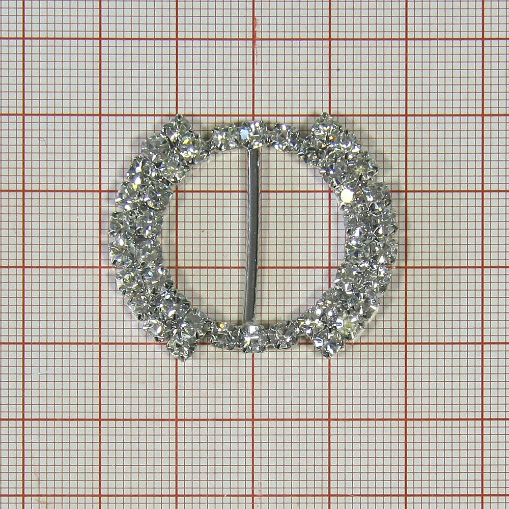 Украшение стеклянное 7347 NIKEL круг 2,3см 22 мелких камня, 2*10 камни по бокам. Перетяжка металл со стразами