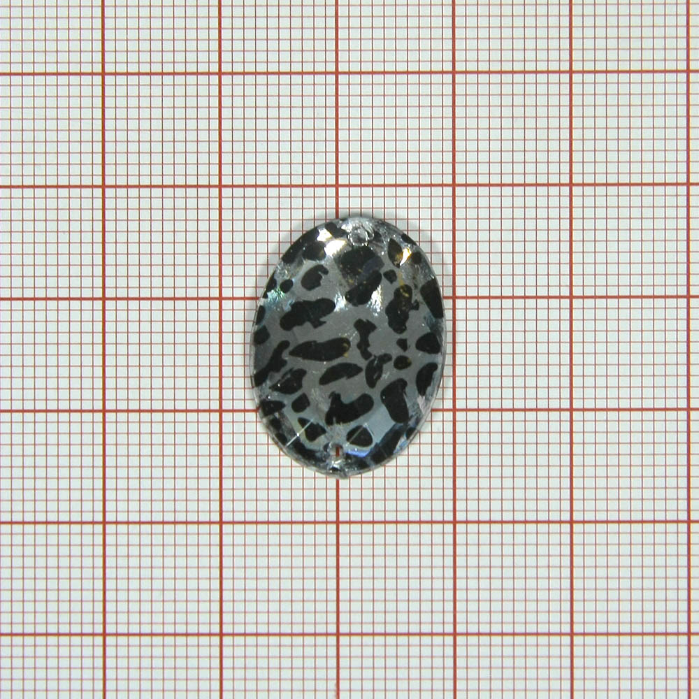 Стразы Т приш. овал 17*23мм леопард белый №4 /1т.шт./ . Стразы пришивные