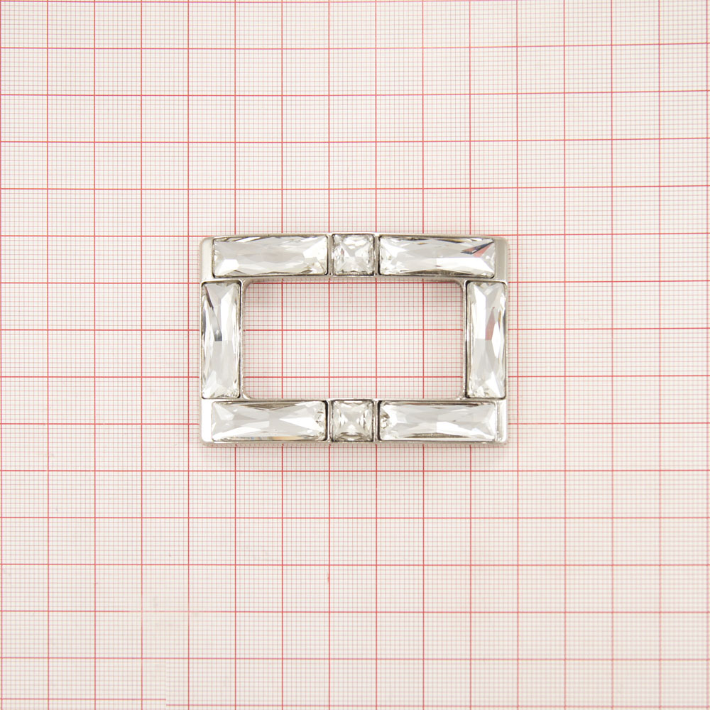 Краб металл Рамка Lego NIKEL, белые камни /65*45мм. Крабы Металл Геометрия Декор