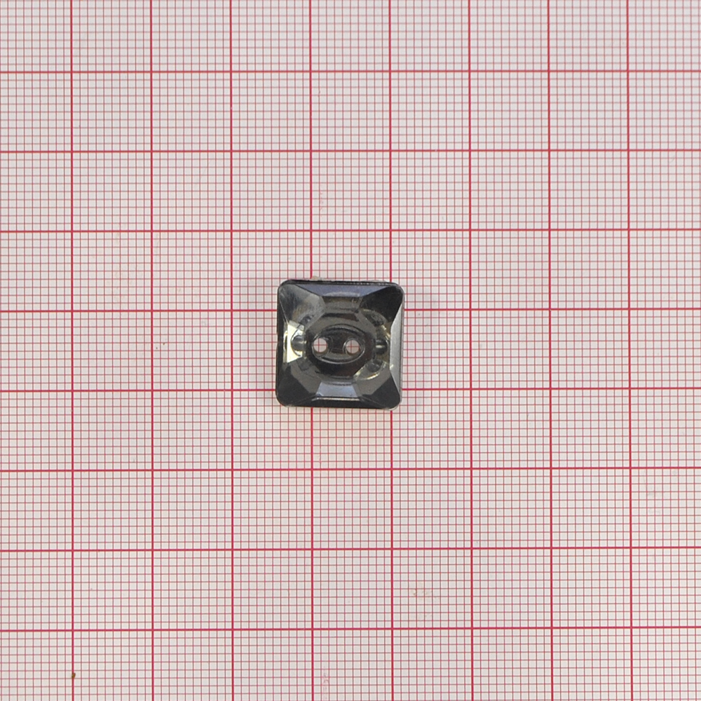 Пуговица Кристалл 2891 15мм светлый хаки, квадратная, шт. Пуговица Акрил, Кристалл