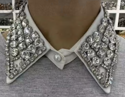 Воротник декор Крупные камни, белый, шт. Воротники