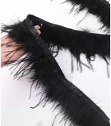 Перья в рулоне, черный, ярд. Перья