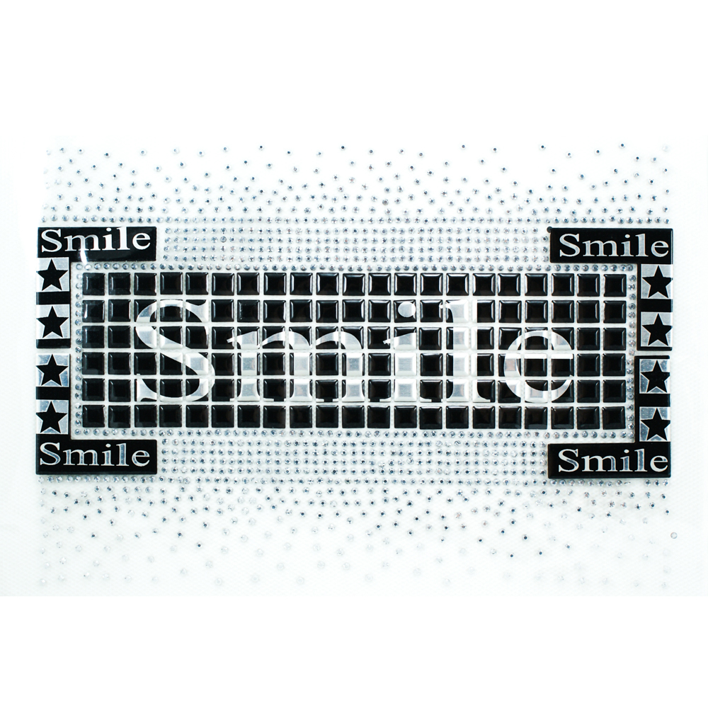 Термоаппликация из страз Smile 19,5*1,5см серебро, черный, шт. Аппликации клеевые Рисунки из страз