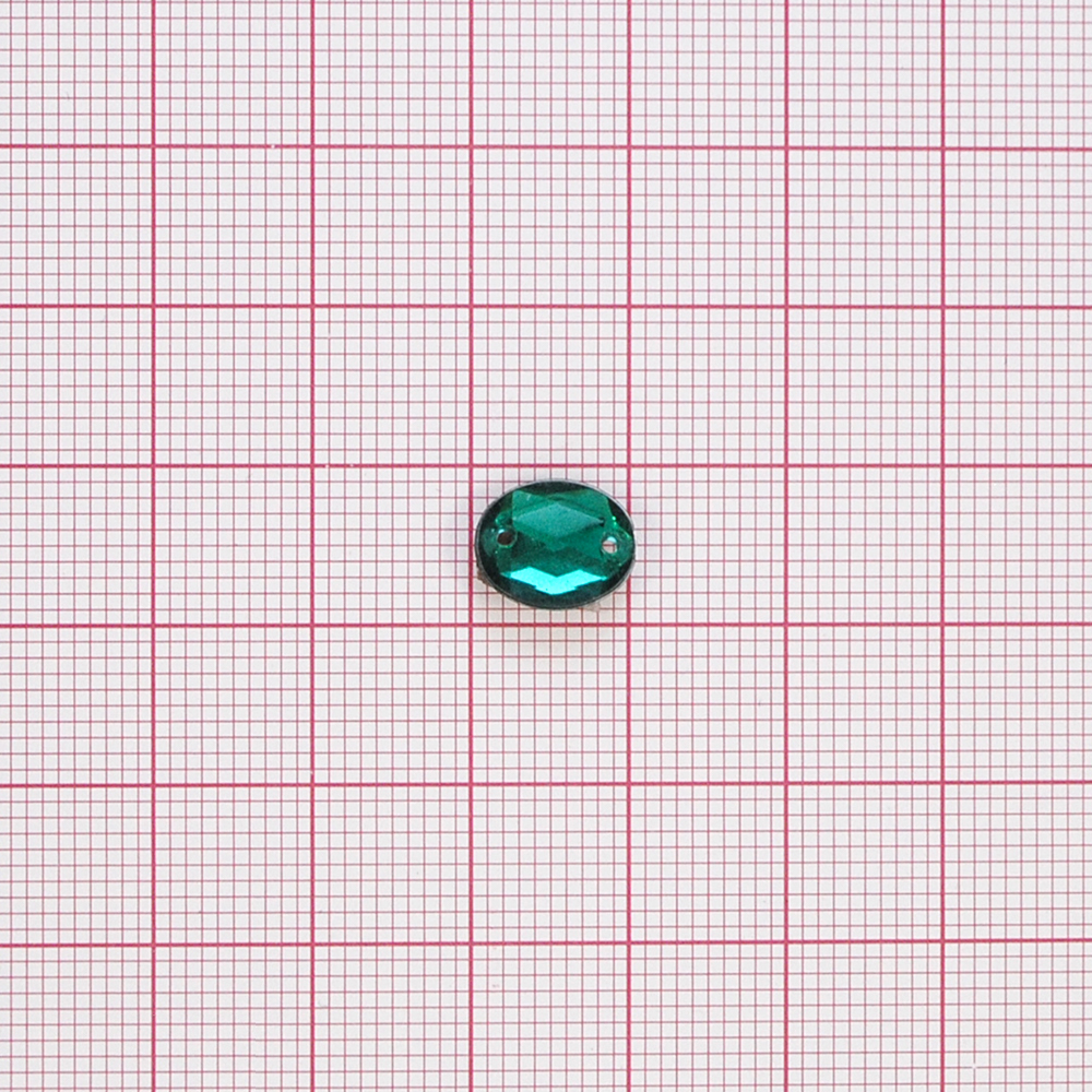 Стразы стеклянные пришивные овал (8*10мм) темно-зеленый, 1тыс.шт. Стразы пришивные