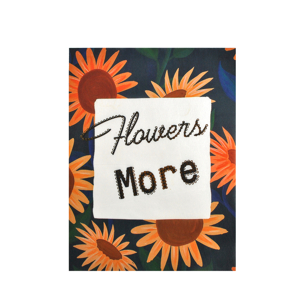 Аппликация пришивная пайетки Flowers More 20*26см, красный, белый,  желтый, коричневый, зеленый, шт. Аппликации Пришивные Пайетки
