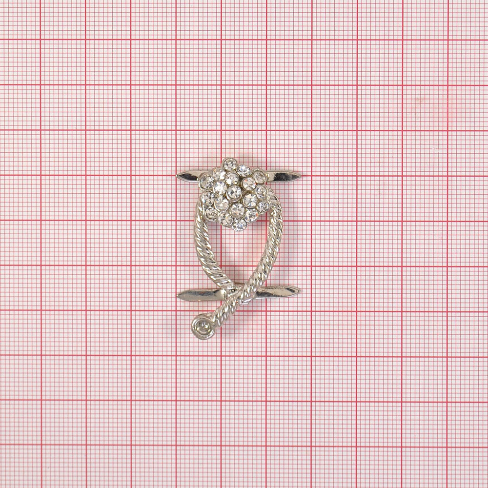 Краб металл6198 /краб/ NIK цветок в завитке, шт. Крабы Металл Стразы