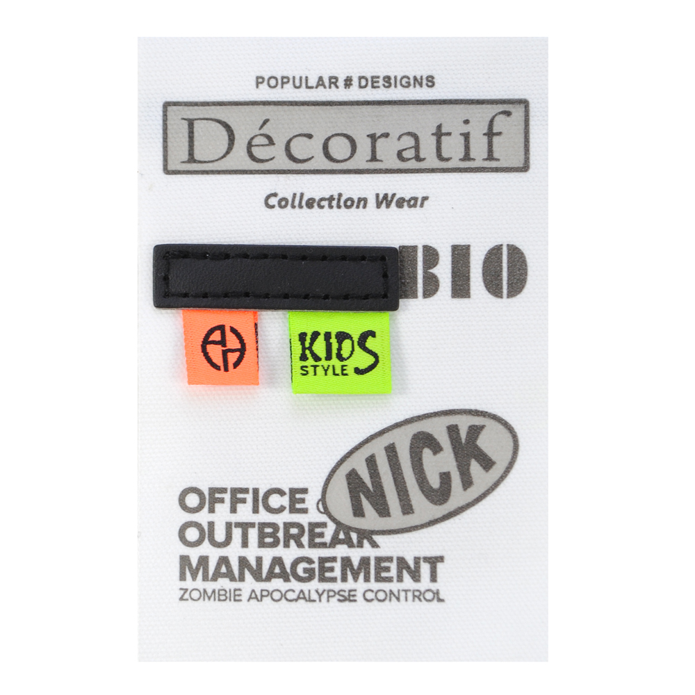 Лейба ткань., Decoratif 6,5*10см., бел., сер., черн., зел., оранж., шт. Лейба Ткань