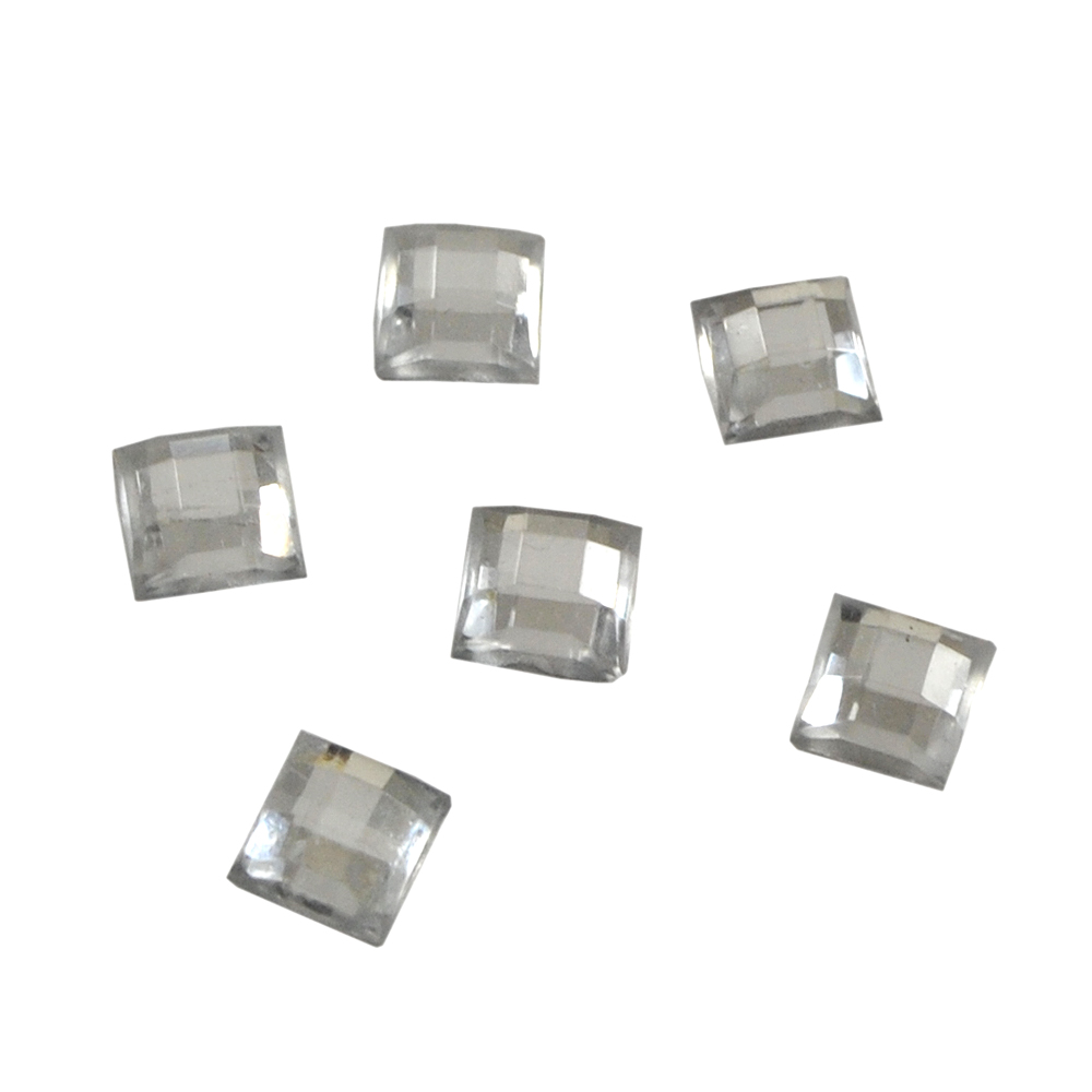 Стразы Д на клей, квадрат 6*6мм бел.кристал 38, 1тыс.шт. Стразы на клей