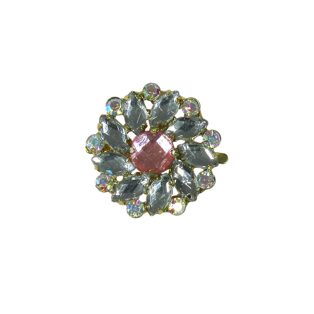 Краб металл HW-1866 краб, розовый камень, NIKEL. Крабы Металл Цветы, Жуки