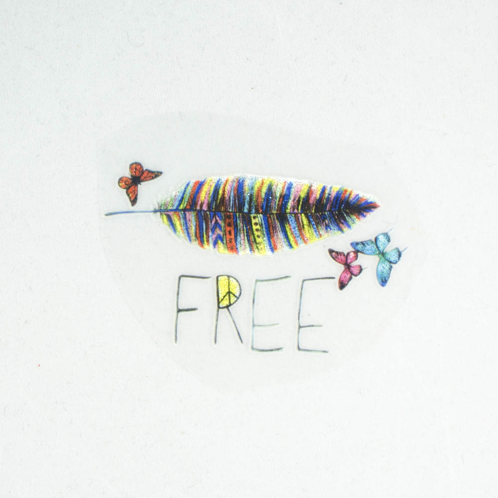 Термоаппликация Free Перо и бабочки 8*4,6см, цветная, шт. Термопереводки Детские