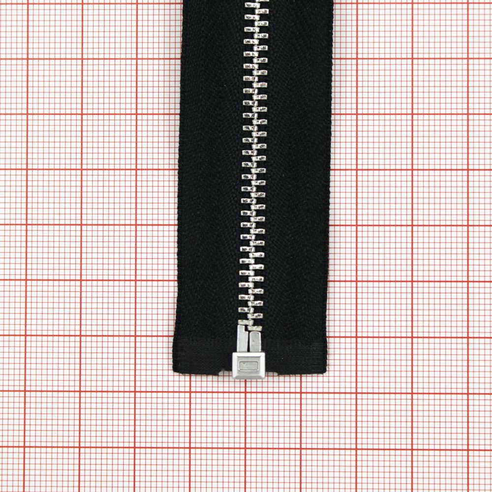 Змейка металлическая  №3 60см O/Е NIKEL, черная ткань, односторонняя, шт. Змейка Металл