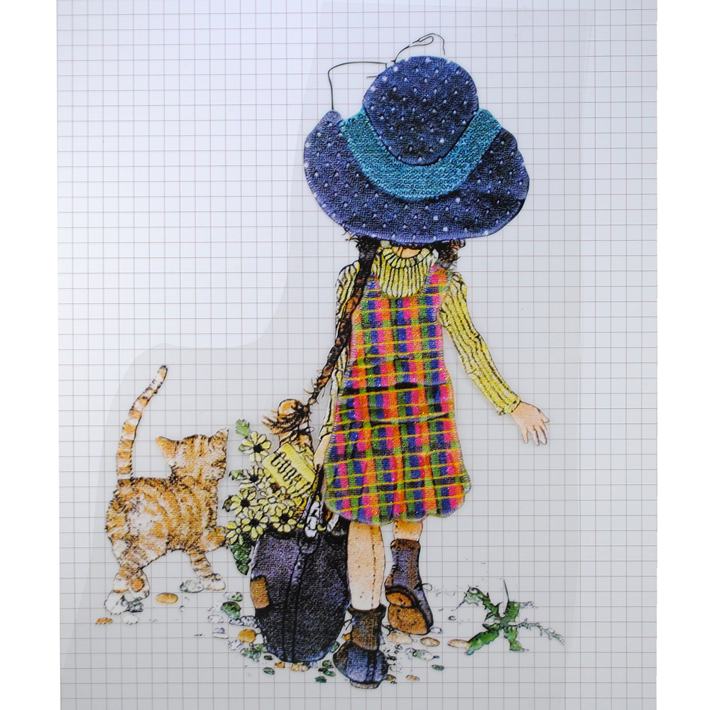 Термоаппликация Девочка Клеточка 16*22см цветная, шт. Термопереводки Ассорти