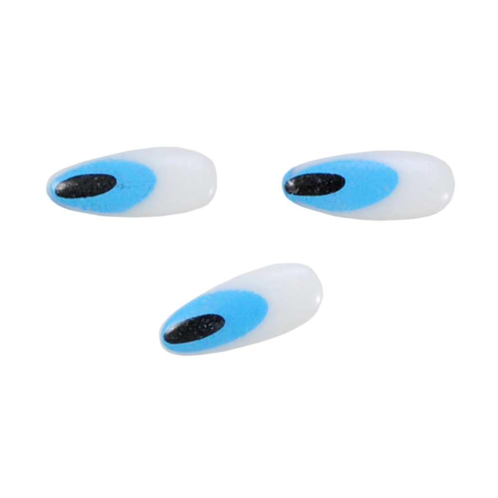 Глаз рисованый №12, Коготок 13*5мм, белый, голубой зрачок, 1тыс.шт. Глазики рисованные