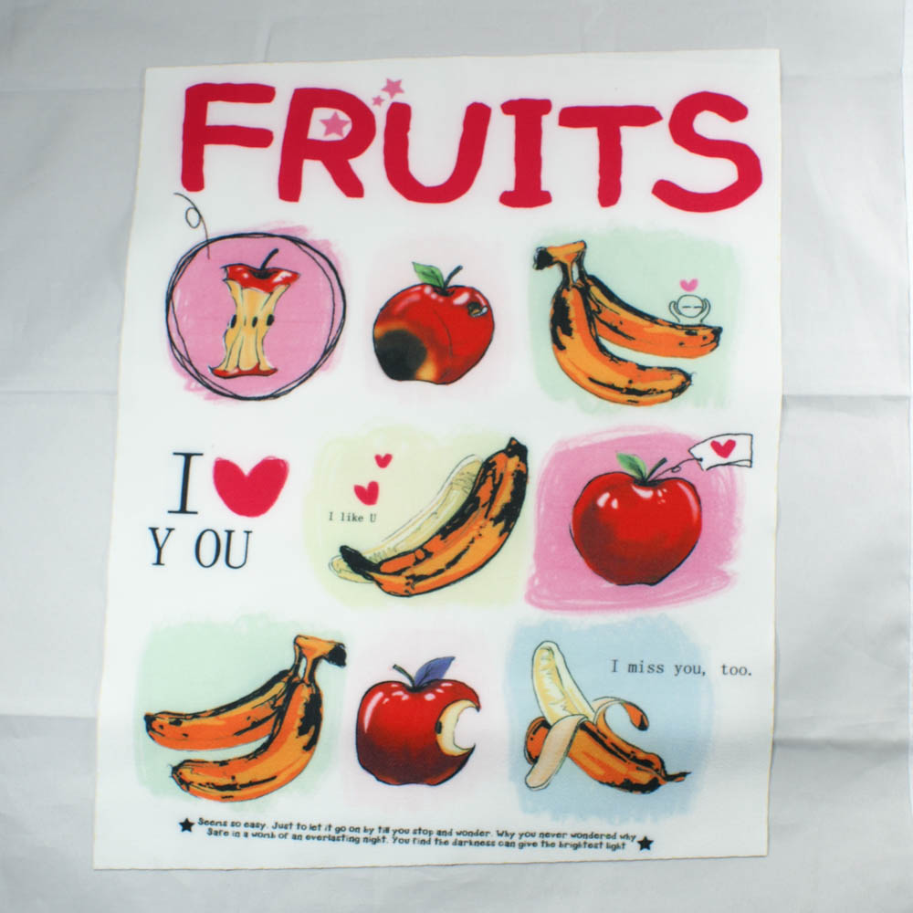 Аппликация пришивная FRUITS, 30*25 см, фрукты, белый фон, шт. Аппликации Пришивные Постер