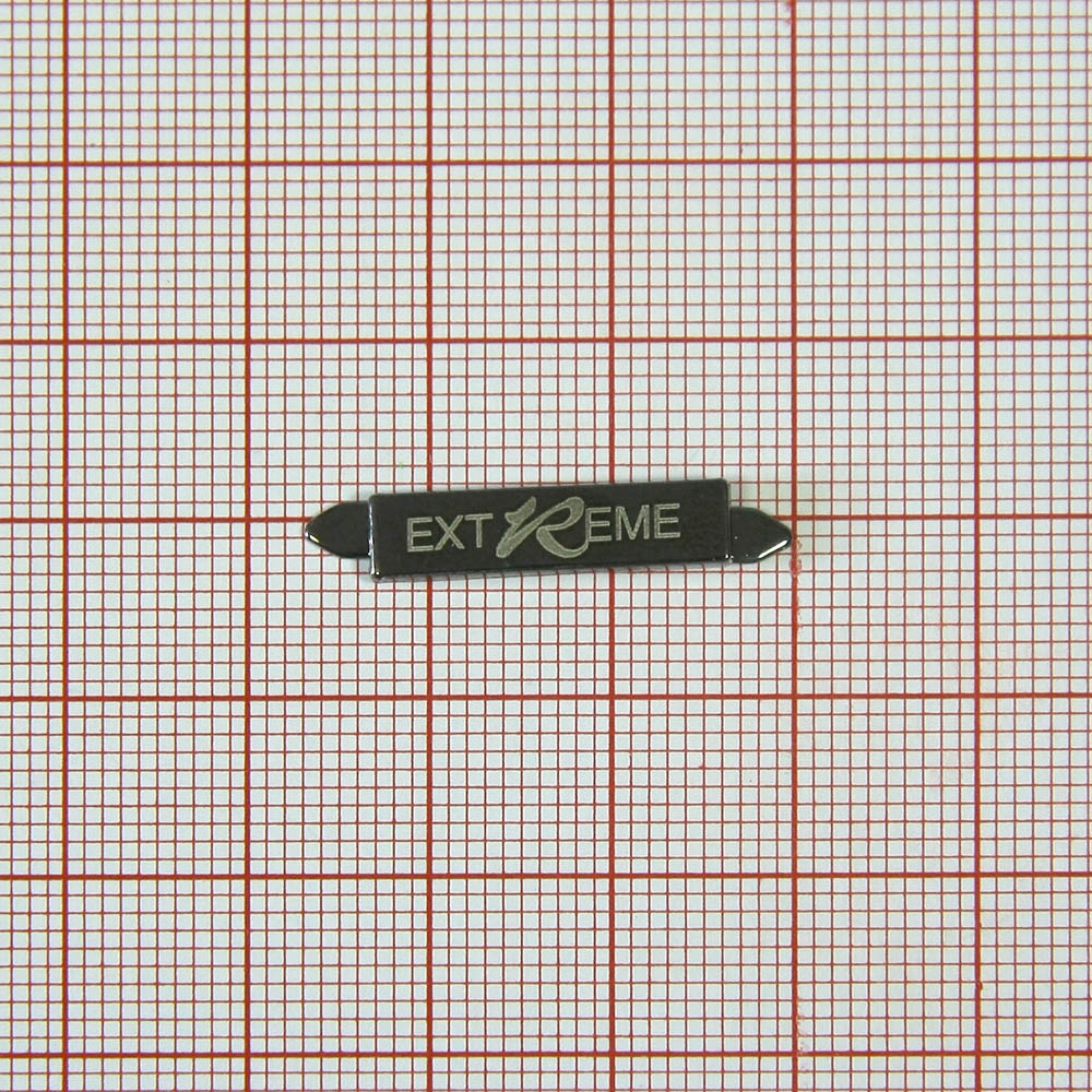 Краб металл Extreme, 2*0,5см, black nikel /лого лазер/. Крабы Металл Надписи, Буквы
