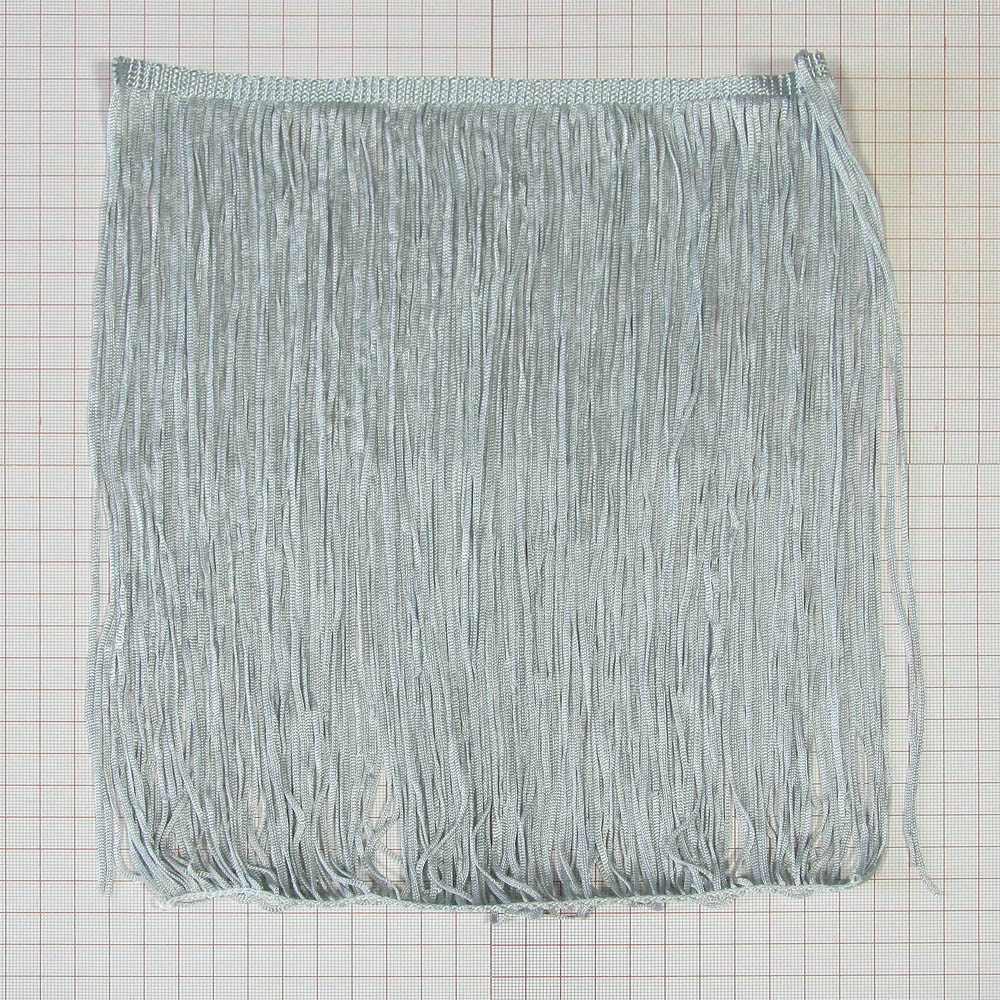 Бахрома нейлон 30см серая (silver)  м. Бахрома