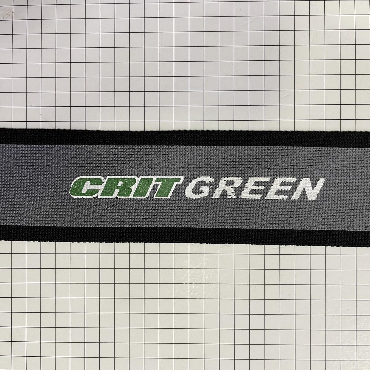 Тесьма 4см, черно-серая Crit Green, ярд. Тесьма