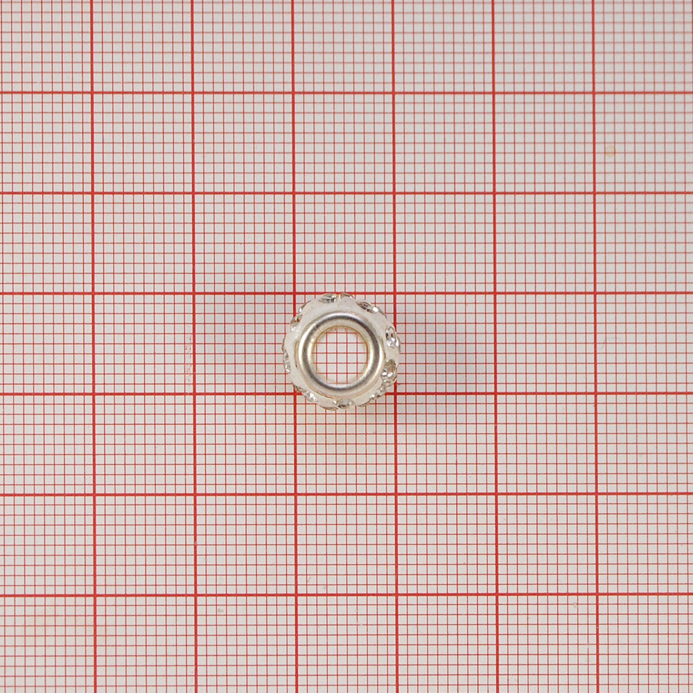 Подвеска-шарм металлическая с камнями, 1см, белый, никель, шт. Подвески