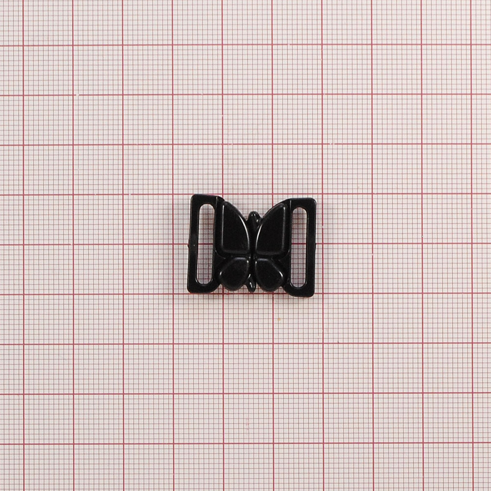 Застежка бельевая XZK-16 бабочка нейлон черн. 16мм, 1т.шт, уп. Застежка бельевая