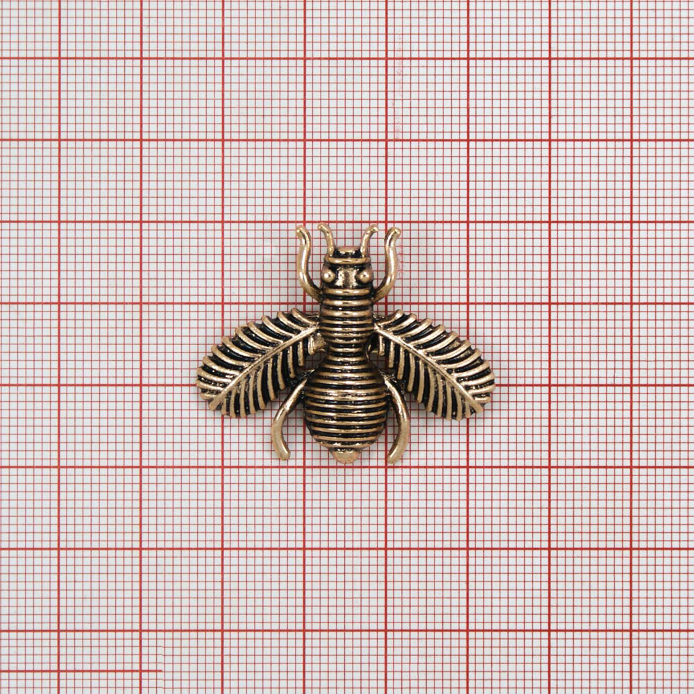 Краб металл Оса ребристая 3,5*3 antic brass, шт. Крабы Металл Цветы, Жуки