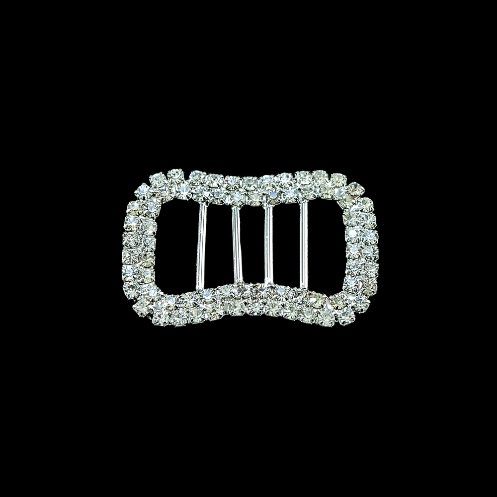 Украшение стеклянное 7079 NIK пряжка Восьмерка  4 перемычки-1,3см*2,  1,6см*2, шт. Перетяжка металл со стразами