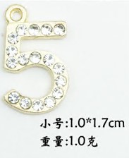 Подвеска металл 5, 1*1,7см, золото, белый, камни, шт. Подвески