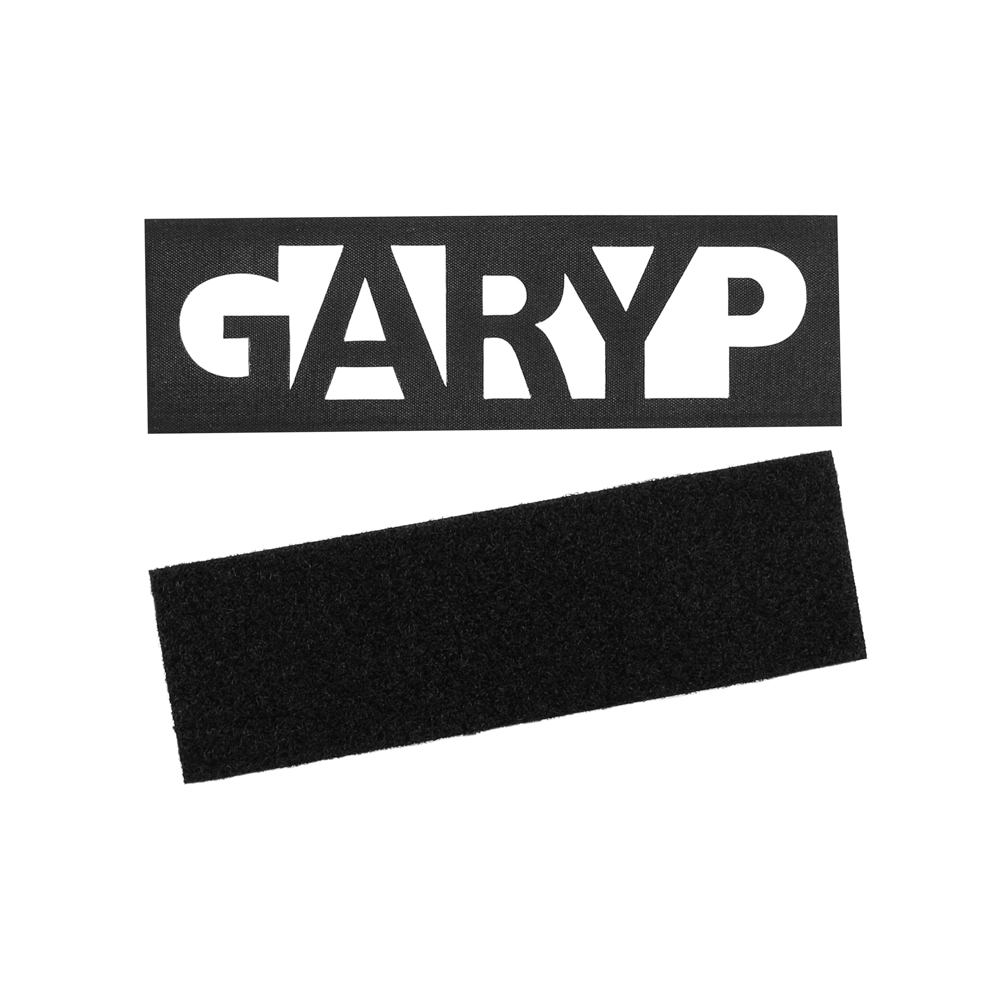Нашивка тканевая на липучке GARYP 12,1*3,8см прямоугольной формы, черно-белая, шт. Нашивка Липучка