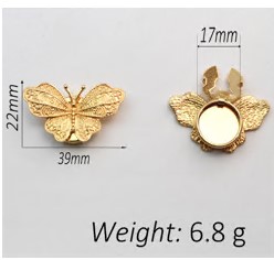 Клипса для пуговицы Бабочка, золото. шт. Украшение для пуговицы