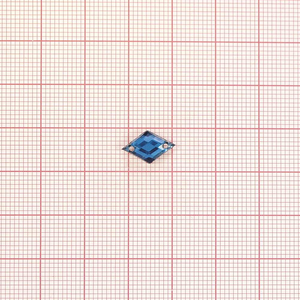 Стразы Д пришивн. ромб 8*13мм синий 14, 1тыс.шт. Стразы пришивные