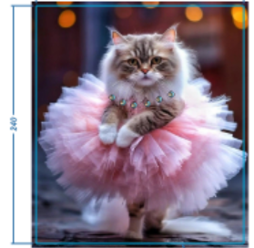 Аппликация композит, Кошка в бальном платье, 21*24см, королевский атлас, сублимация, лазер, SS20 32596, шт. Аппликация композит
