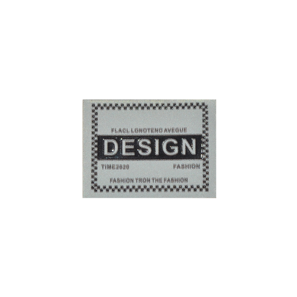 Лейба светоотражающая,  DESIGN, 3*4см, серый, черный, шт. Лейба Кожзам