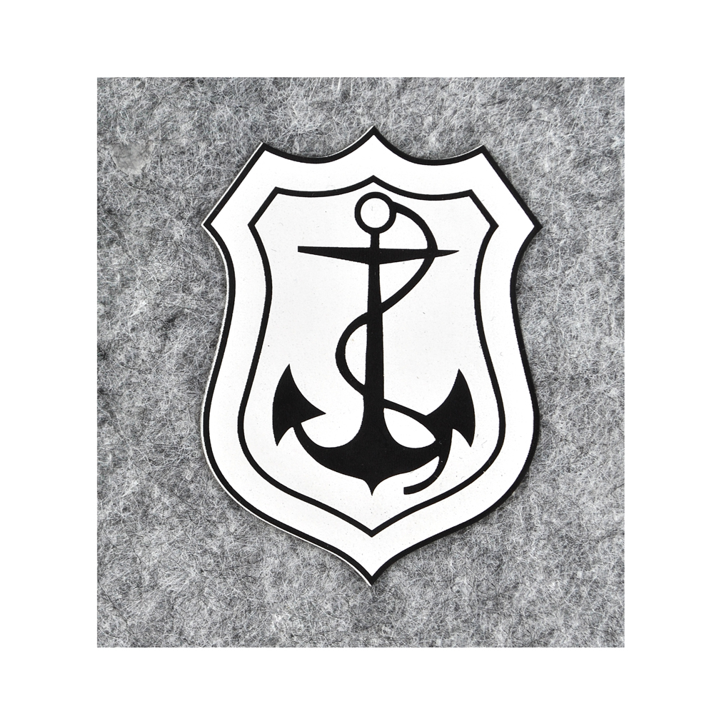 Термоаппликация резиновая Якорь 50*45мм, фигурная, черно-белая, шт. Термопереводки Резиновые, Термопленка