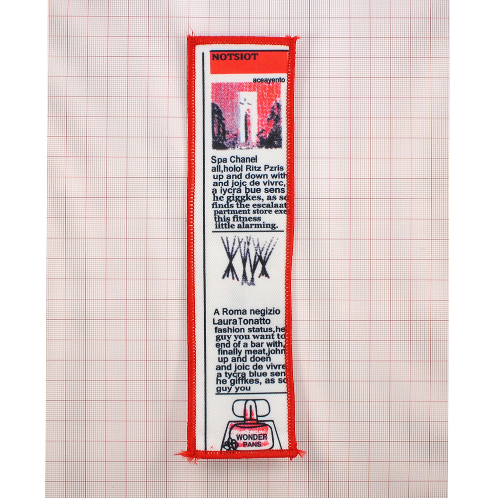 Нашивка тканевая NOTSIOT 20,5*5см, белая, черный, красный оверлок шт. Нашивка Вышивка, Ткань