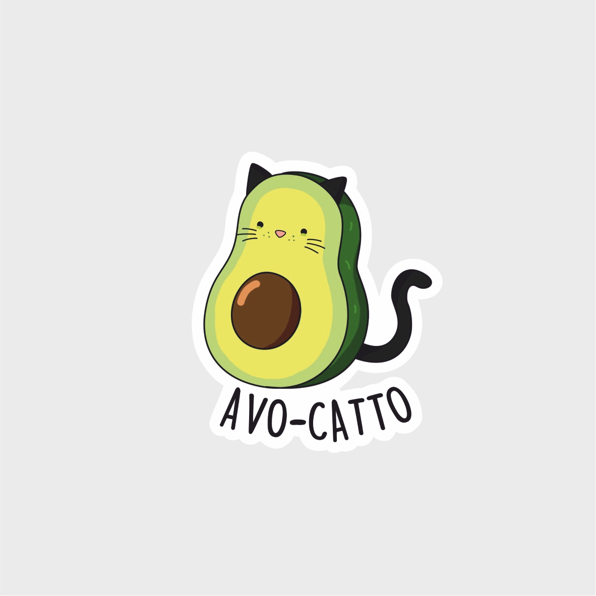 Термоаппликация AVO-CATTO №21-14 (кот авокадо) средняя 6,6*8см, шт. Термопереводки Детские
