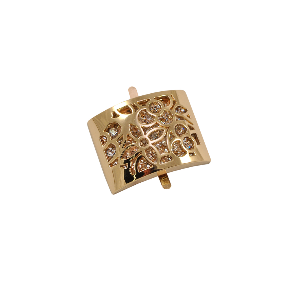 Краб металл Шкатулка 37*28мм GOLD, белые камни, шт. Крабы Металл Геометрия Декор