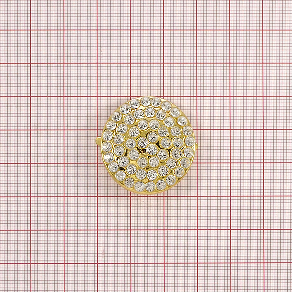 Краб металл F-5523 Подсолнух 27мм GOLD, белые камни, шт. Крабы Металл Геометрия Декор