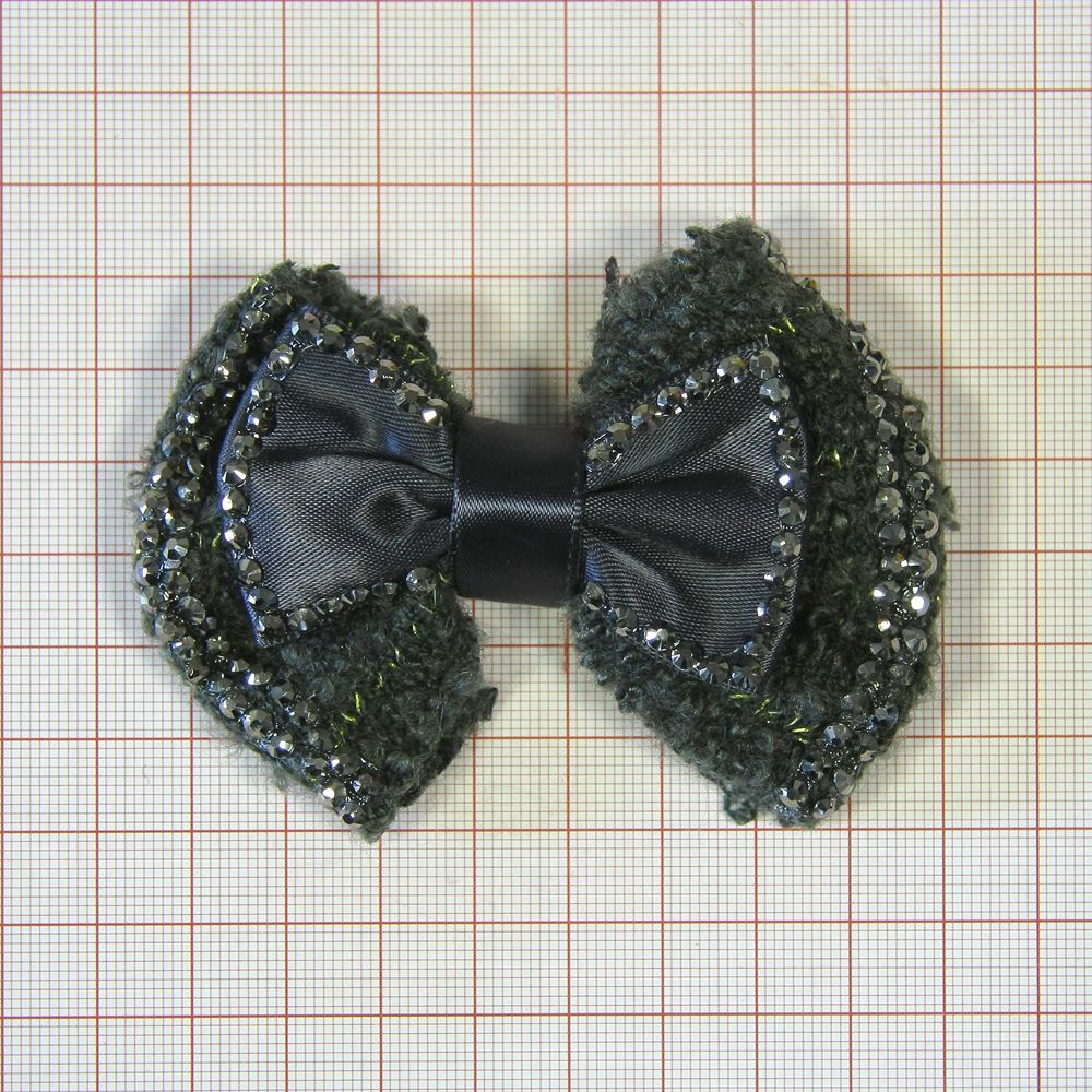 Аппликация декор обувная 31 БАНТ шерстяной, атласн. лента Окантовка-бисер, шт. Аппликации Пришивные Цветы Банты