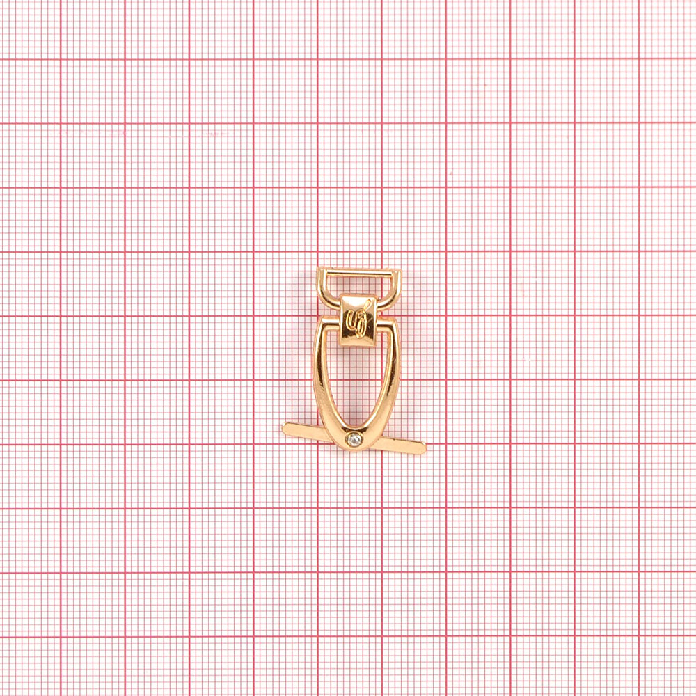 Краб металлический JY-3034 DD 30*15мм GOLD, белый камень, шт. Крабы Металл Геометрия