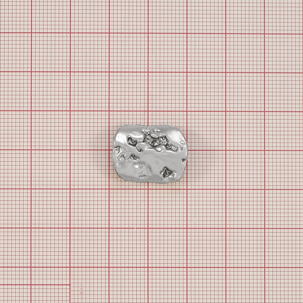 Пуговица металл изогнутая, 15*19мм, матовый никель, шт. Пуговица Металл