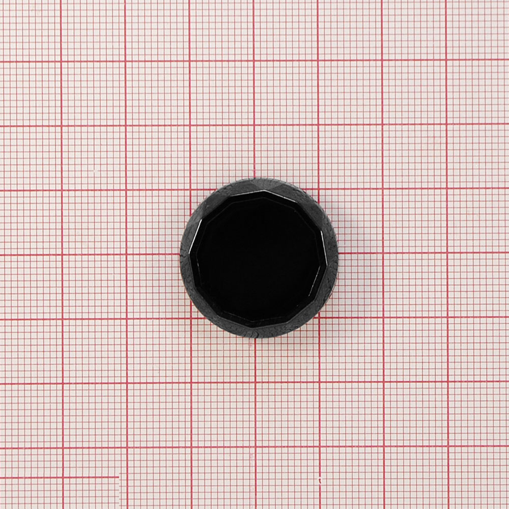 Пуговица металл круглая 25мм, BLАCK NIKEL, черный матовый, шт. Пуговица Металл