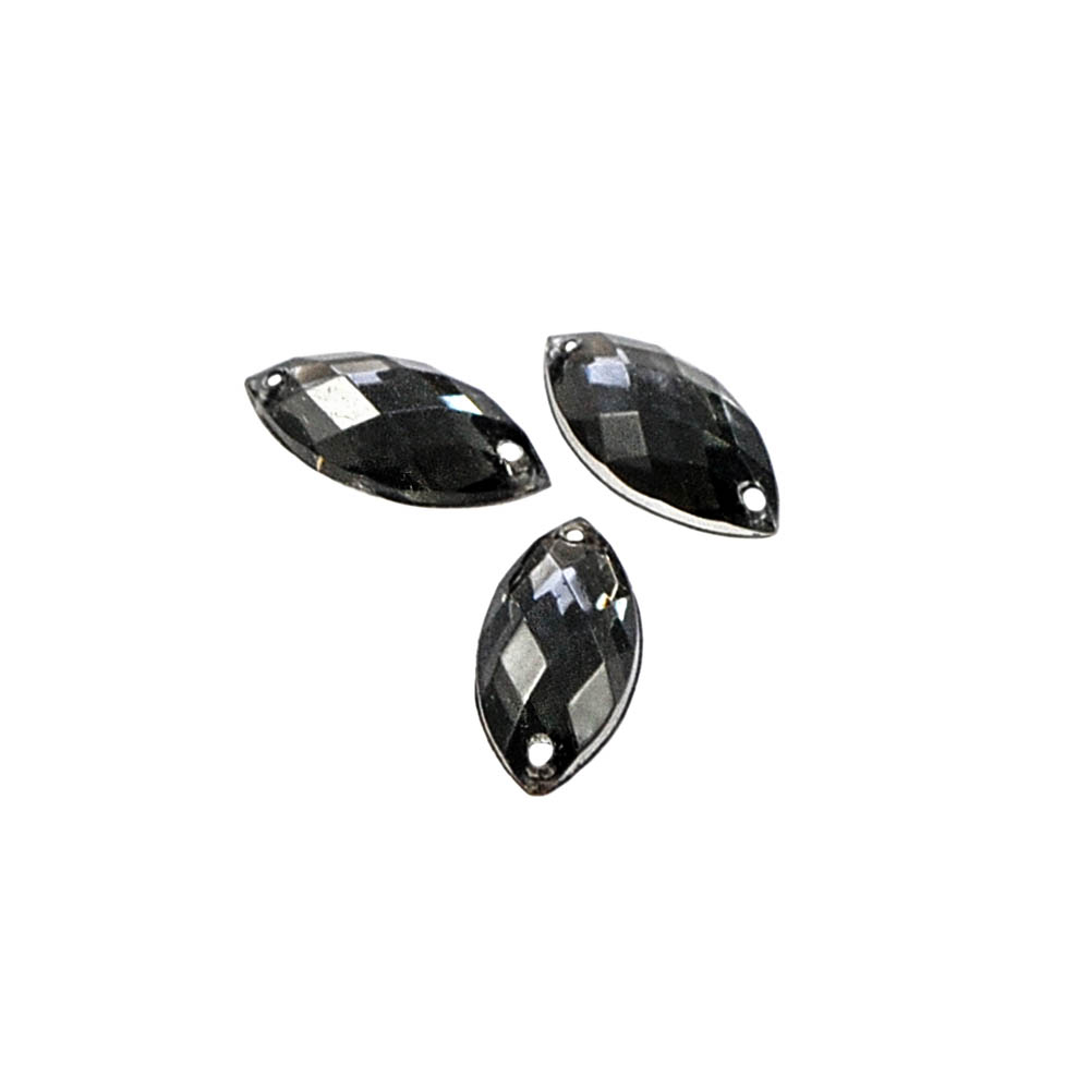 Стразы Д пришивн. глаз 7*15мм темн-серый 20, 1тыс.шт. Стразы пришивные