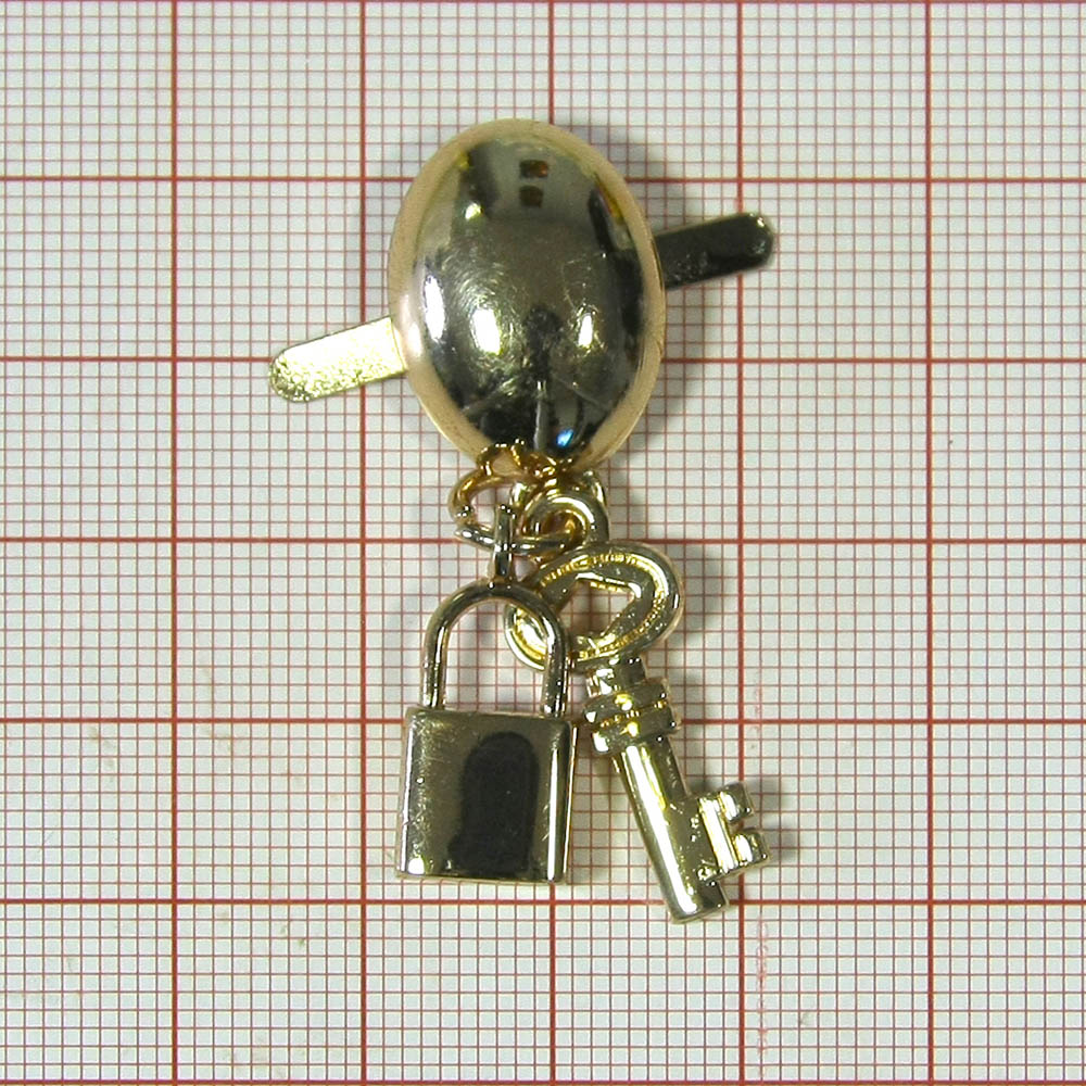 Краб металлический Замок и ключ 4,5см, GOLD,  шт. Крабы Металл Геометрия