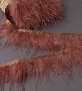 Перья в рулоне, темно коричневый, ярд. Перья