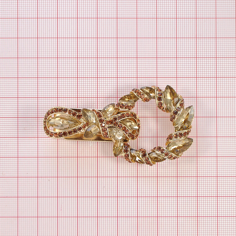 Клипса шубная GOLD, топаз, янтарь камни, шт. Клипсы шубные, крючки