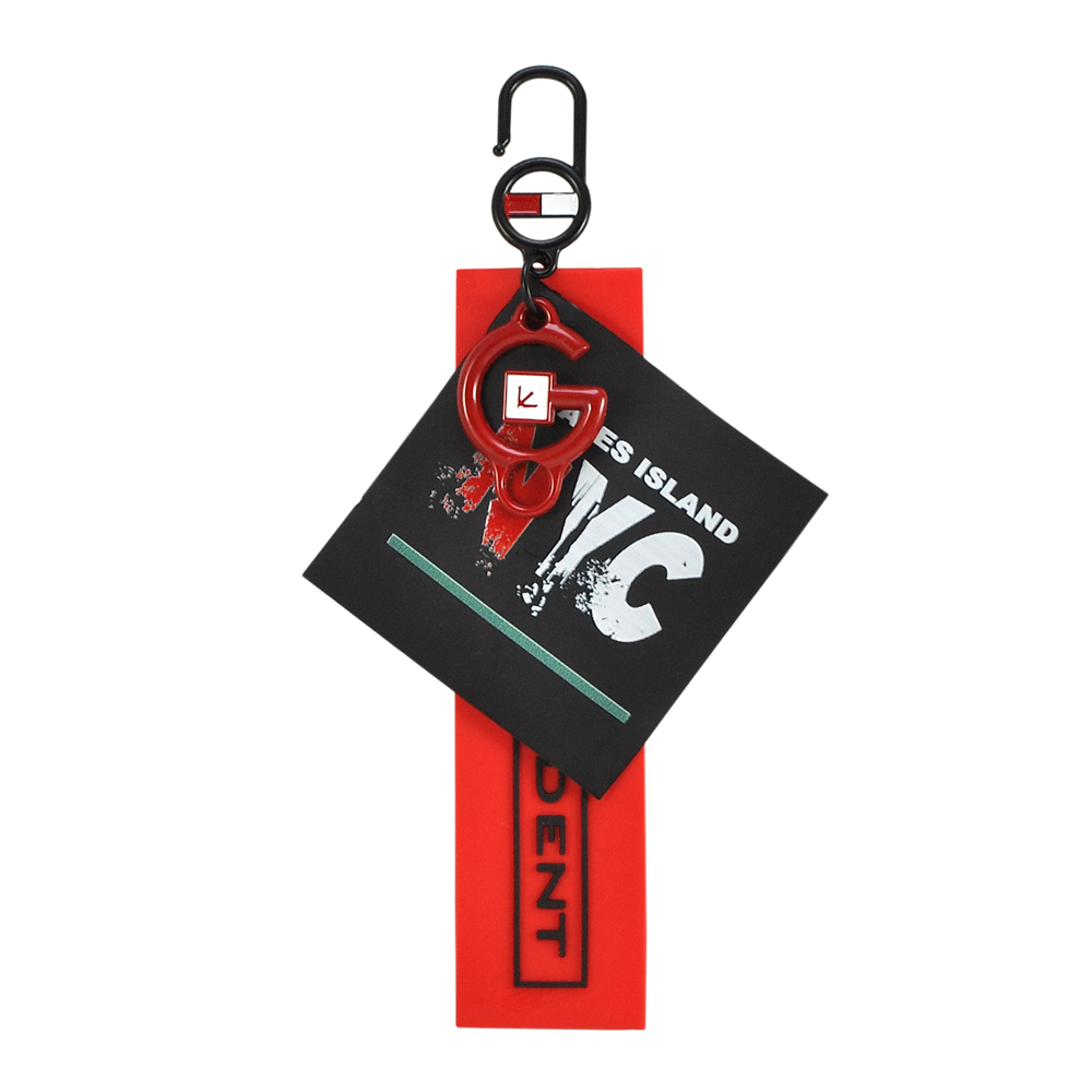 Подвеска резиновая с карабином  NYC, 6*16см, черный, красный,  шт. Подвески