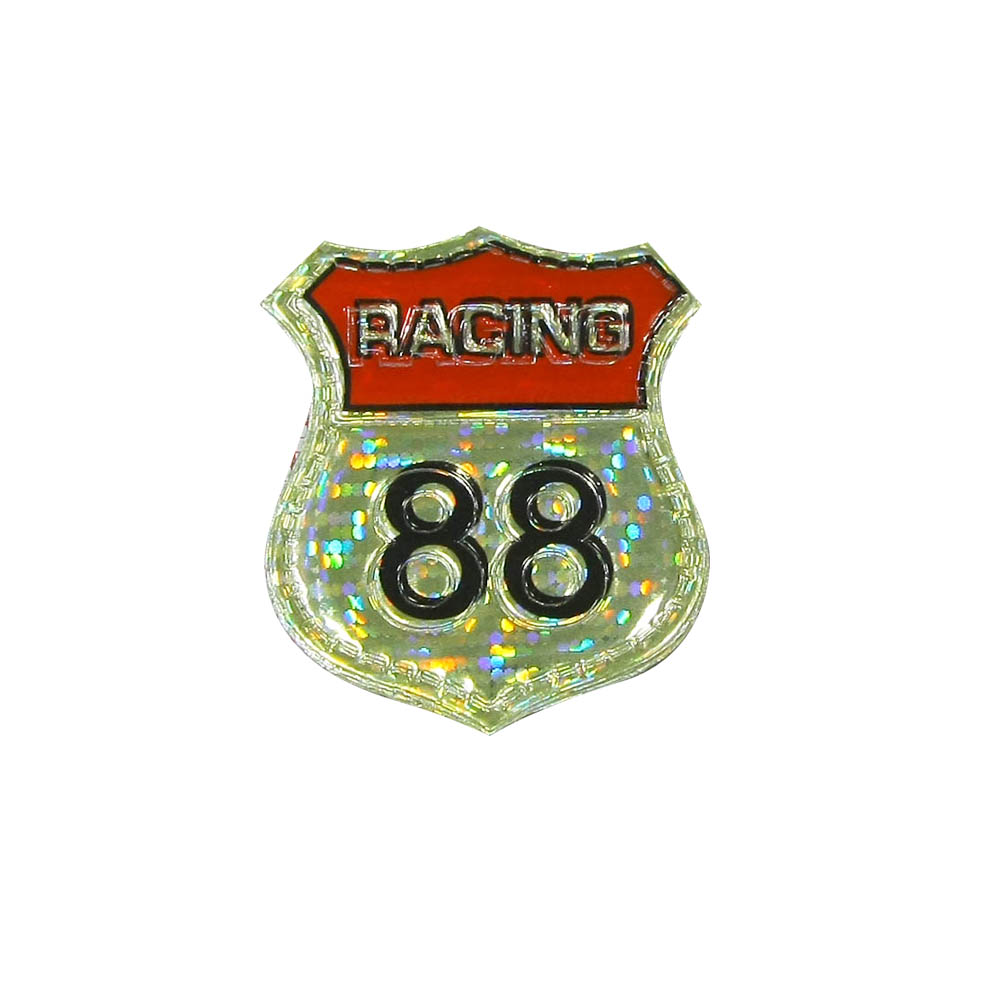 Аппликация приш. силикон. Racing 88 красный, золото (№6). Аппликации Пришивные Резина, Силикон