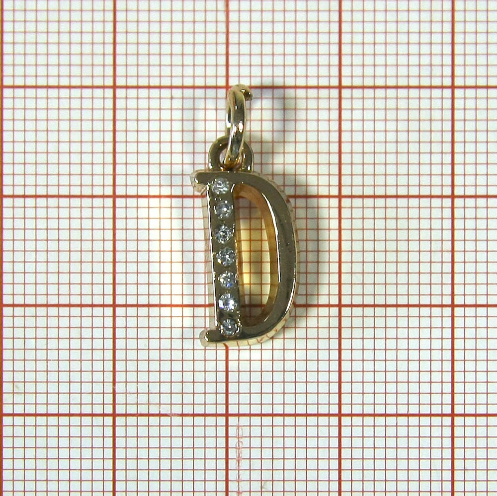 Подвеска металл D -7 белых камней, GOLD, шт. Подвески