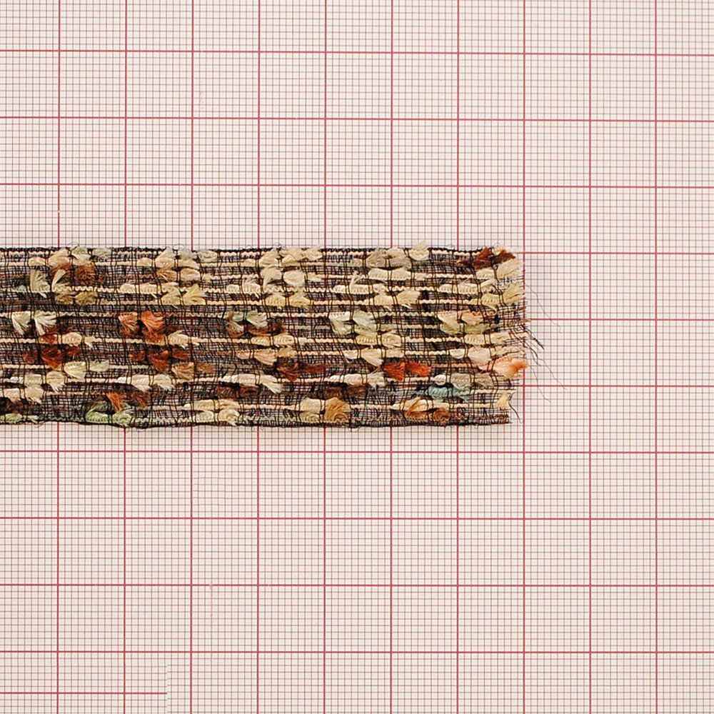 Тесьма Букле 2,6см, бежево-коричневый и темно-коричневая сеть, 50ярд. Тесьма