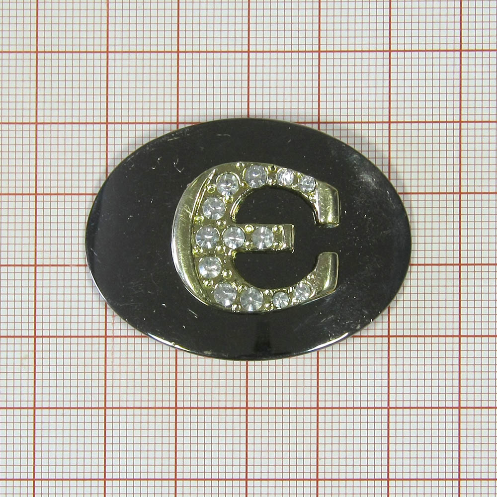 Краб металл E (камни), овал, 4,6*3,3см, BN, gold, шт. Крабы Металл Геометрия Декор